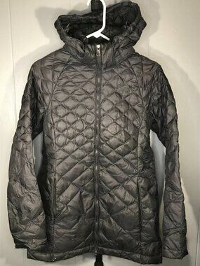 The North Face Parka Womens SM Full Zip Hooded 550 Goose Down Puffer Jacket Gray